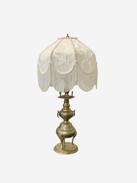 Brass Asian Lamp, Crane Motif 30"H