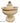 Korean Porcelain Fountain w Relief Rolling Sphere Cap 18"h x 14"d