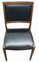 Chair, MCM Black Vinyl and Wood Legs