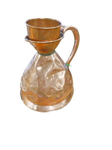 VTG Copper Pitcher w/ Funnel, 11x12"