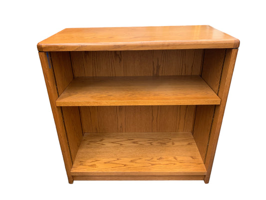 Oak 2-shelf bookcase, 30x14x30.25"