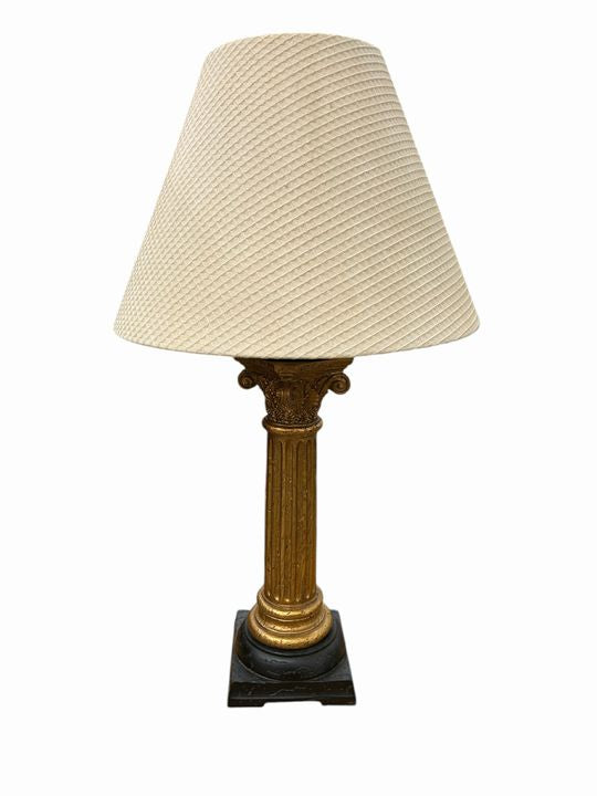 Classical Corinthian Column Lamp w/Black Base, H. 32 in.