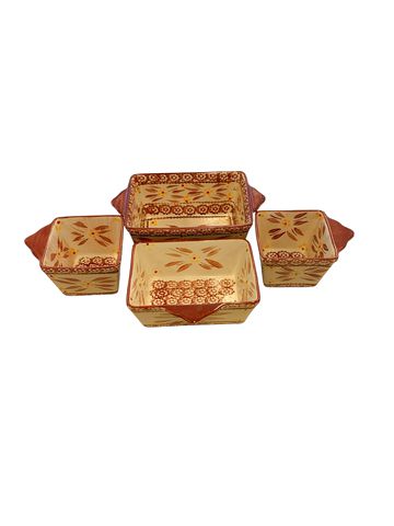 Four Piece "Temptations" Red Cranberry Ovenware
