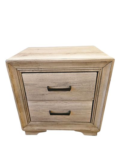 Bleached Wood Contemp. End Table/Nightstand 24"H x 22'W x 16"D