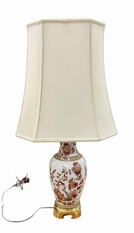 Heyward House Chinese Style Porcelain Lamp, H. 33 in.
