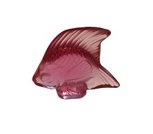 Lalique violet frosted crystal fish, 2x.75x2"