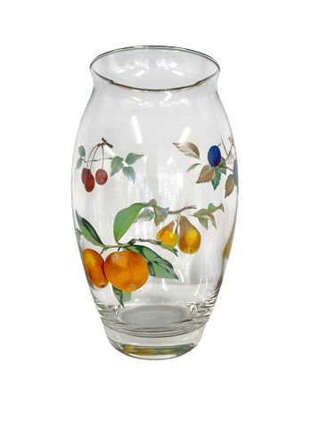 Royal Worcester Evesham glass vase, 8.5H
