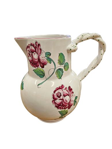 Tiffany "Strascbourg Flowers" Made in Portugal Pitcher 8"h x 8"w
