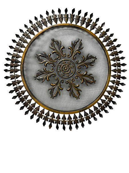 Lg Round Metal Floral Wall Decor w/Mesh Inlay, 34"d