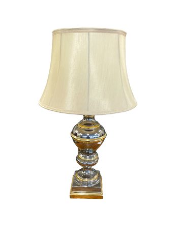 Metal table lamp, gold/silver, 31"H