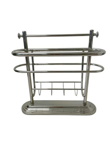 Pottery Barn chrome magazine rack, 14.5x4.5x15H