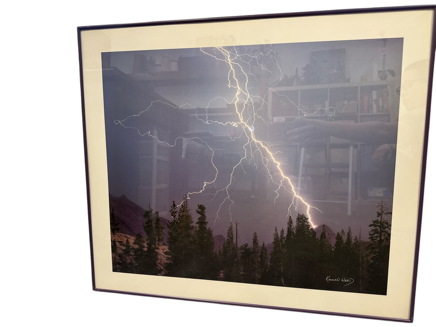 Lightening Photo by Kennan Ward, Framed, 23.5x28"
