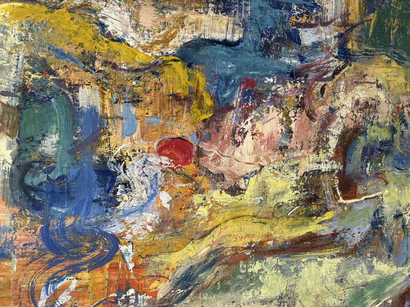 Renowned Artist Andrew Brown Large Acrylic Painting 66" h x 48"w