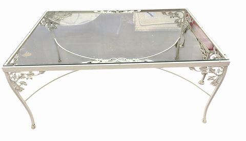 Woodard Vintage Rectangular Cocktail Table, H. 17.5 in. x L. 40.5 in.