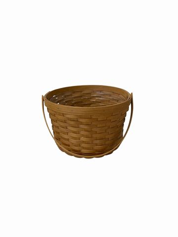 Longaberger round basket w/handle, 13Dx8.5H (Ht. w/o handle)