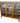 Glass-front mahogany bookcase w/ tracery on doors & key, 44.25" h, 48.5" w, 11.5