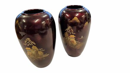 Pair Japanese Porcelain Kyowa Vases 5"H