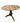 Round tilt-top table w/pedestal base & 3 curved tripod legs, 29.25H. 35D.