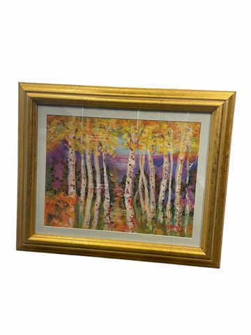 Framed print, Birch trees by L. Haywood-Sullivan, 18.25x22.25