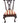 1950s Chippendale Revival mahogany side chair w/ red/yellow stripes, 39.25" h, 2