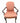 Hickory Chair goose neck chair w/coral upholstery, 35.5H 25W 26D