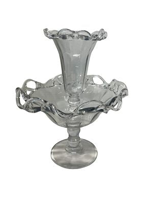 Footed Epergne Bowl w/ Vase 12"x10"