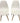 PAIR of white plastic MCM dining chairs, 33.5" h, 18.25" w, 15" d