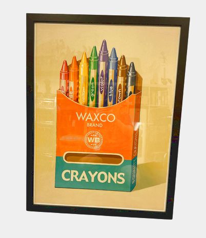 Lg VTG-style Waxco Crayon Box Print, 33x26"