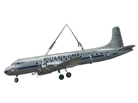 DC6 Metal Construction Model Plane, 1950s, 3'L x4'W