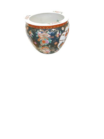 Satsuma Style Jardiniere Fish Bowl 10x12"