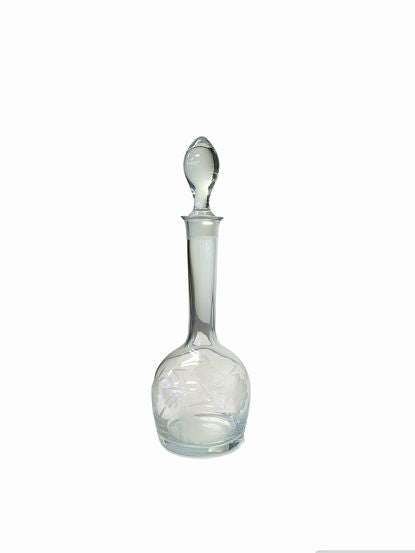 Etched Glass Wine Decanter 12"