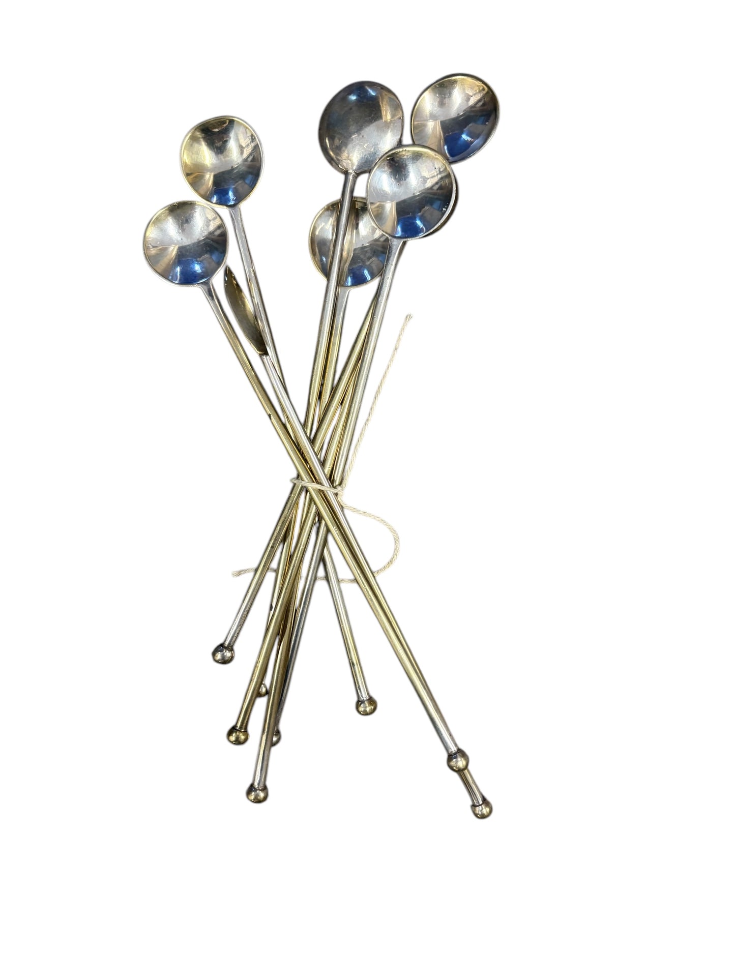 Set of 8 silverplate ice tea spoons, 7.5"
