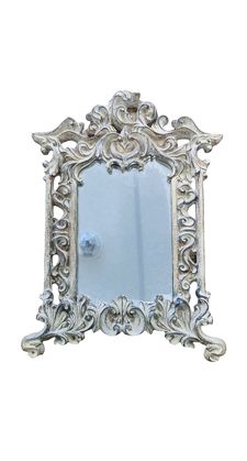 Gray Intricately Framed Mirror 13"x10"