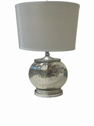 Contemporary silver table lamp, 24.5"H