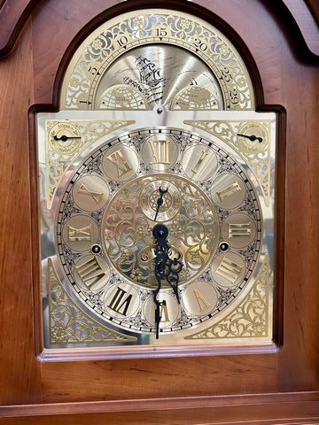 Kieniger German Grandfather Clock, H. 88 in. x W. 28 in. x D. 14 in.