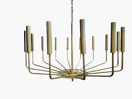 Elegant Goldtone 15 armed Chandelier 24"h x 34"dia