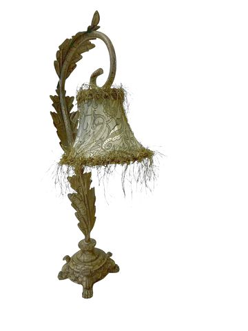 Vintage-style acanthus curl table lamp, 22H