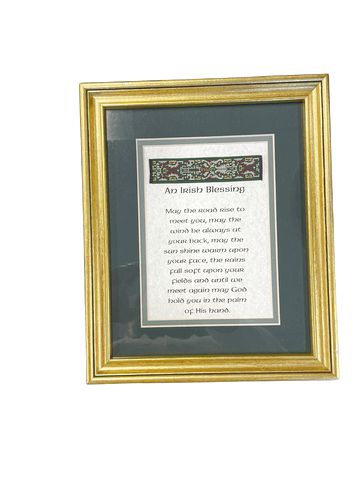 Framed Gold Print "Irish Blessing" 12x10"