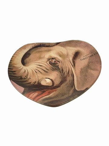 John Derian decoupaged elephant heart plate, 8x7.75