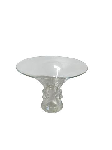 Steuben bouquet thumbprint glass vase, 6.5Dx5H