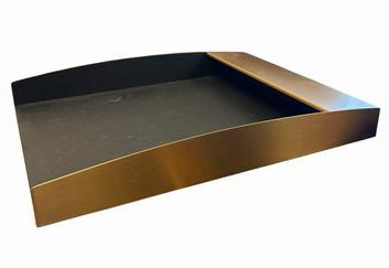 Copper-colored desk tray, 10.75x14.5x2.25"
