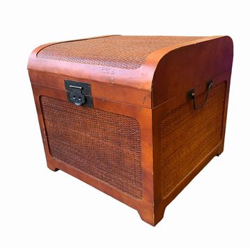 Small woven Asian chest, 20x19.5x18.5" h