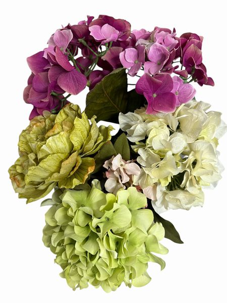 Bouquet of Faux Hydrangeas, 28"h
