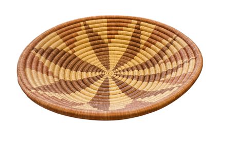 Handwoven Rwanda basket, 11.5" diam..