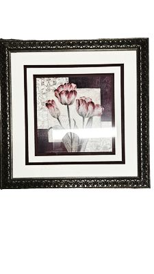 Floral Print of Tulip, Framed 23.5"SQ.