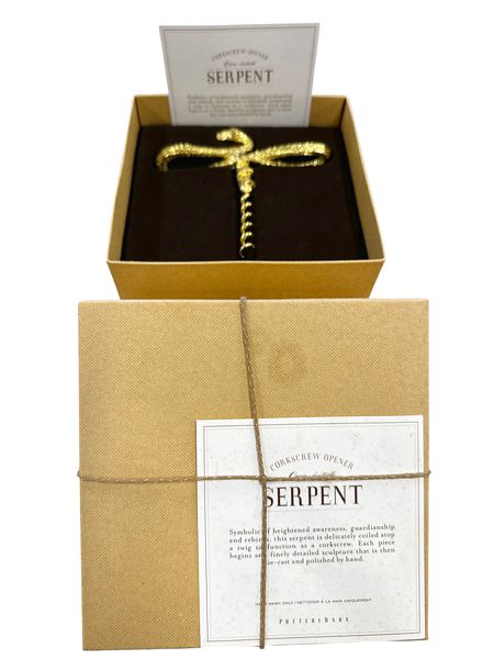 Pottery Barn Serpent Gold Corkscrew (NEW IN BOX)