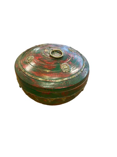 Red/Green Indian Pottery Bowl 6"x4.5"