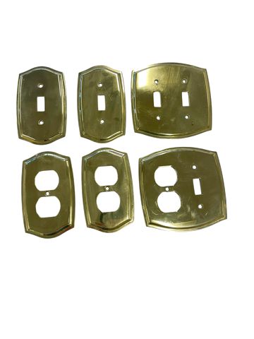 Six Assorted Size Baldwin Brass Hardware Wall Switch Plates