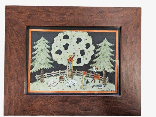 Paper Cut Folk Art 8"h x 10"w