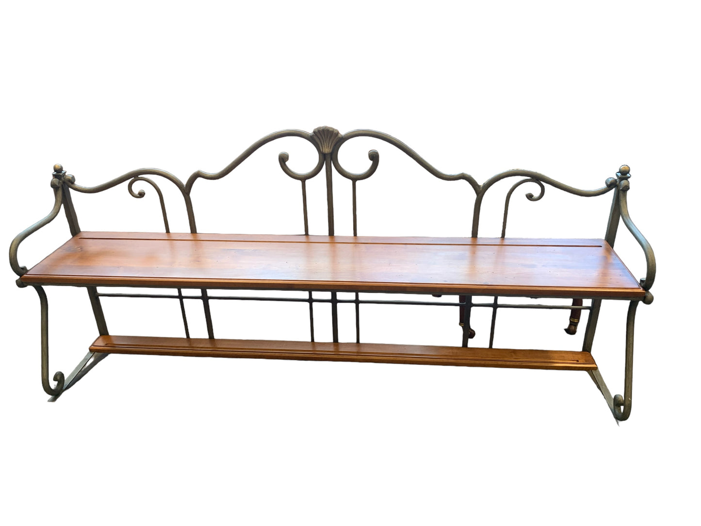 Ethan Allen French Provincial buffet w/ iron rack, 58x19x40" h (w/out rack)